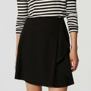 Loft ruffle black front skirt size 12 NWT